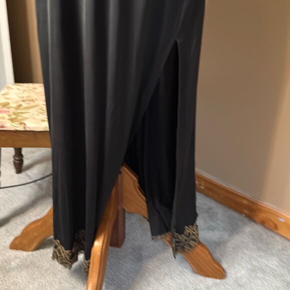 Cacique lane Bryant women’s slip dress nightie lingerie size 42DD black gold lac - Picture 8 of 10